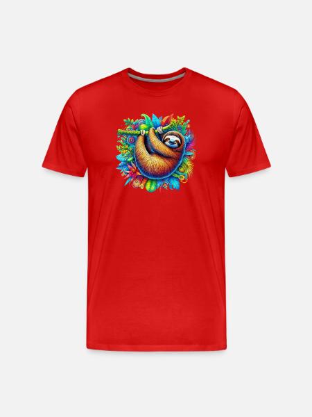 Sloth - Men's Premium Organic T-Shirt - red