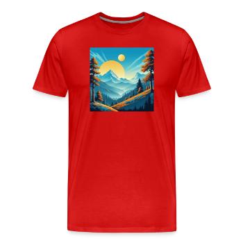 Deux soleils - T-shirt bio Premium Homme - rouge - Devant - Damien (186cm)