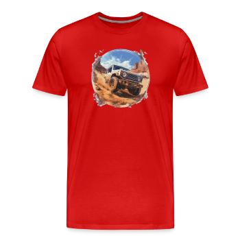 Voiture tout-terrain Jimny 4x4 - T-shirt bio Premium Homme - rouge - Devant - Damien (186cm)
