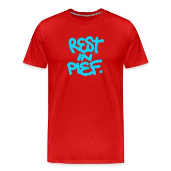 REST IN PIEF (R.I.P.) Cool - Männer Premium Bio T-Shirt - Rot - Vorne - Damien (186cm)