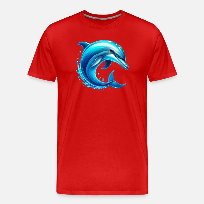 Delfin - Männer Premium Bio T-Shirt - Rot