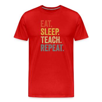 déclaration de l'enseignant - T-shirt bio Premium Homme - rouge - Devant - Damien (186cm)