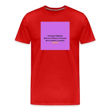 Archangel Zadkiel: Healthy Mind and Heart - Men's Premium Organic T-Shirt - red - Front - Damien (186cm)