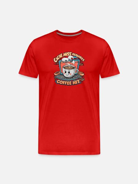 Coffee Hit Cache Miss - Men's Premium Organic T-Shirt - red