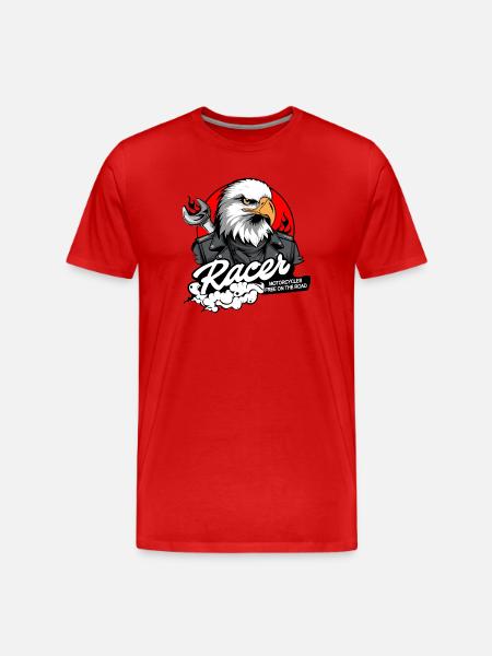 BIKER EAGLE - Männer Premium Bio T-Shirt - Rot