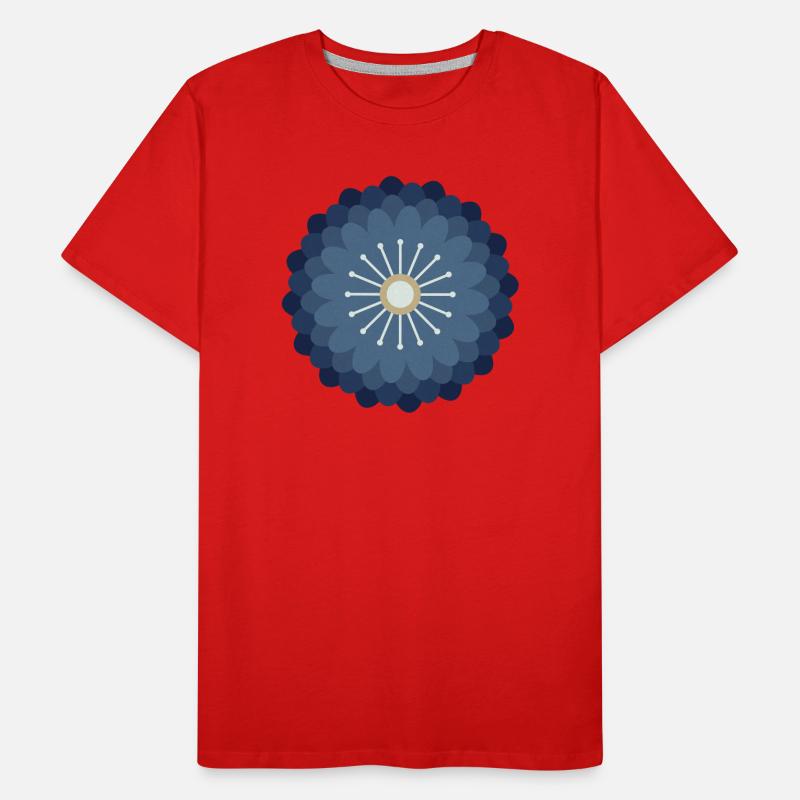 Crème bleue et fleur d’or T-shirt bio Premium Homme