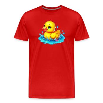 Caneton Canard Canard - T-shirt bio Premium Homme - rouge - Devant - Damien (186cm)