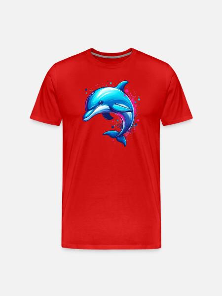 Delfin - Männer Premium Bio T-Shirt - Rot