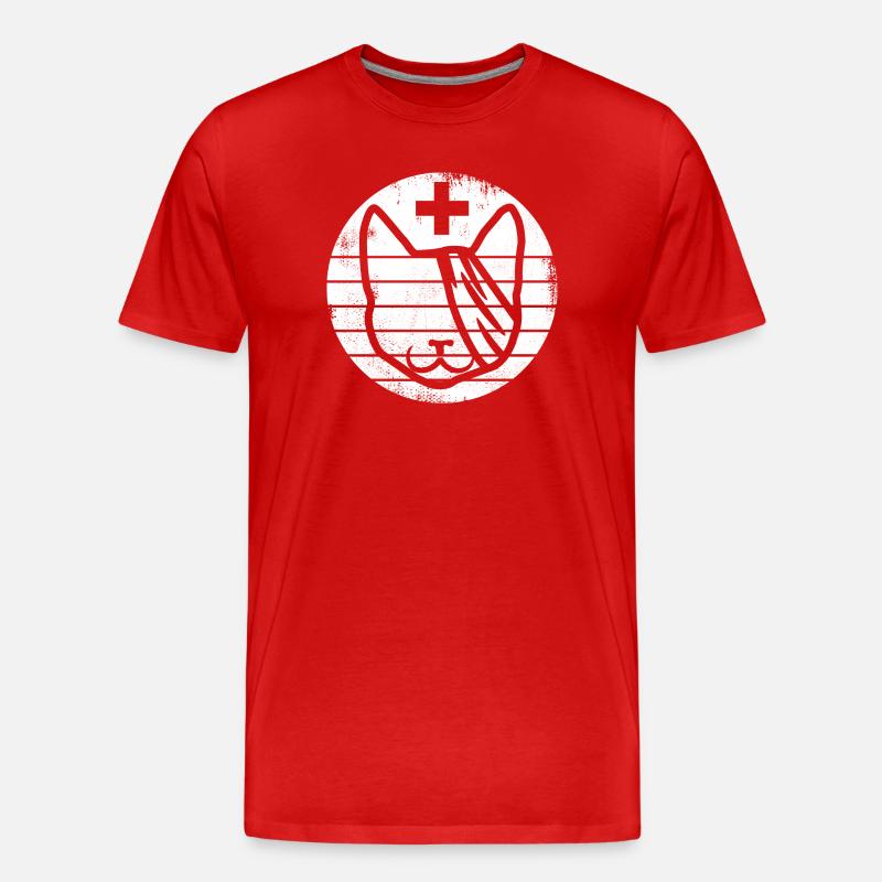 First aid for cats - Men's Premium Organic T-Shirt - red