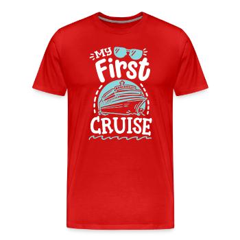 Erster Kreuzfahrturlaub - Männer Premium Bio T-Shirt - Rot - Vorne - Damien (186cm)