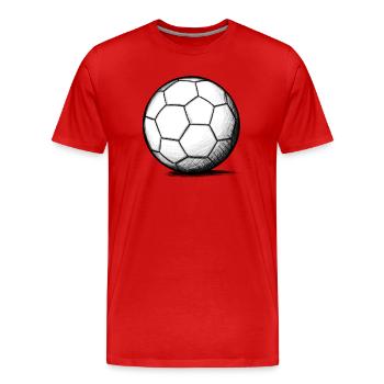 Nur ein Fußball (Illustration) - Männer Premium Bio T-Shirt - Rot - Vorne - Damien (186cm)
