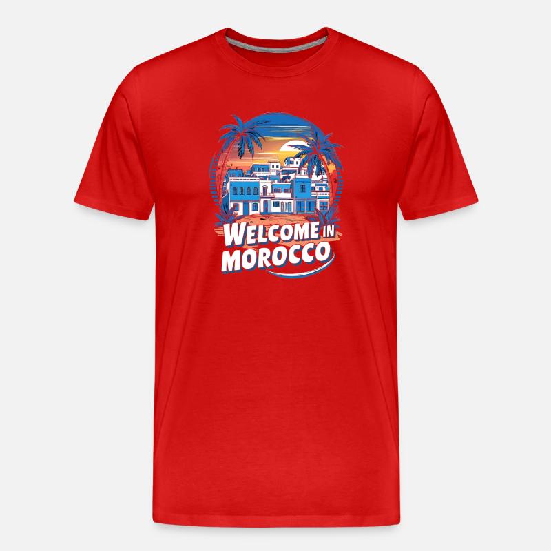 Willkommen im marokkanischen Dorf - Männer Premium Bio T-Shirt - Rot