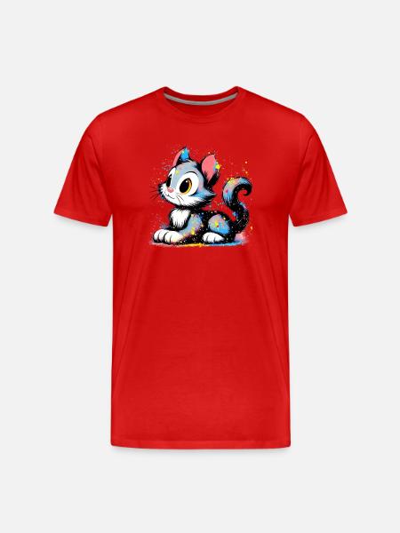 Cat - Men's Premium Organic T-Shirt - red