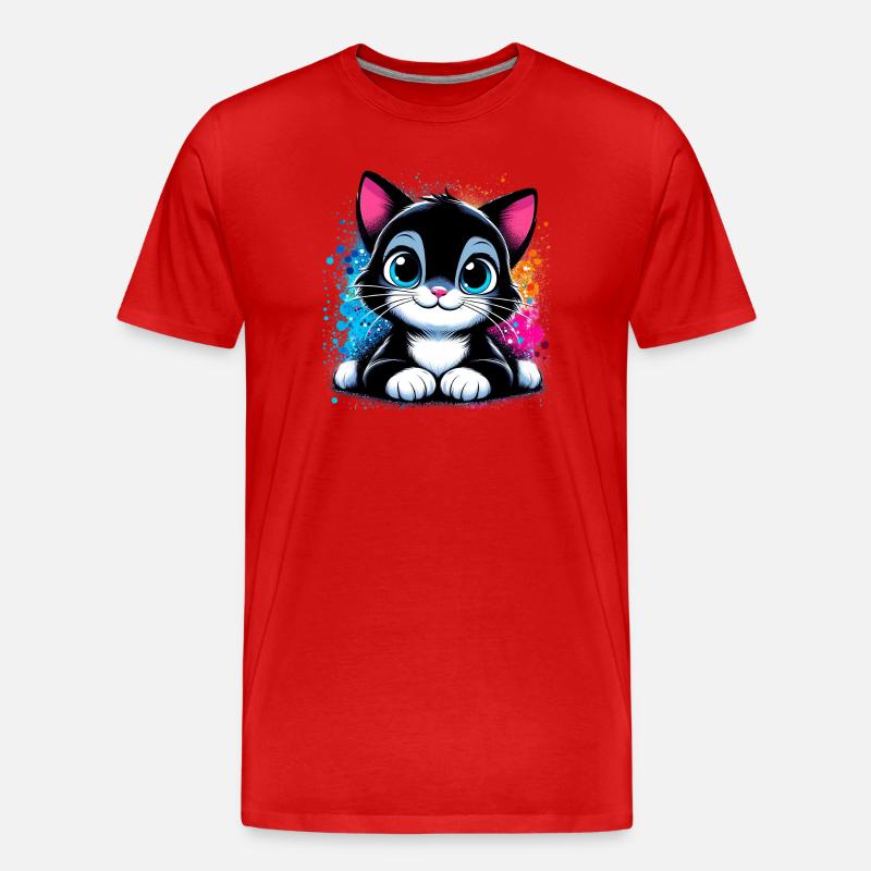 Katze - Männer Premium Bio T-Shirt - Rot
