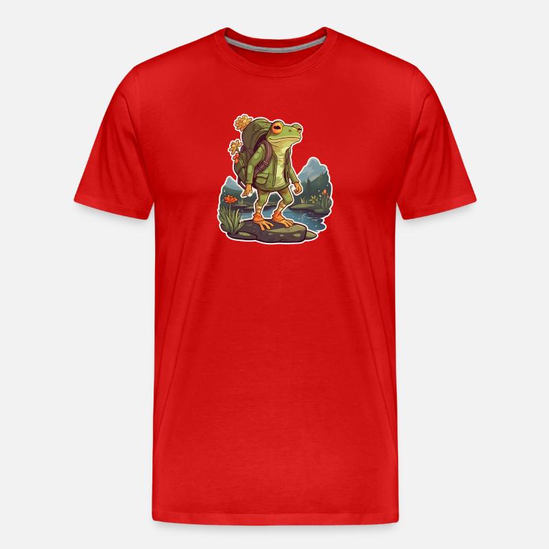 Trailbound Frog Adventurer Mountains - Männer Premium Bio T-Shirt - Rot