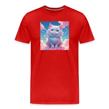 Chaton - T-shirt bio Premium Homme - rouge - Devant - Damien (186cm)