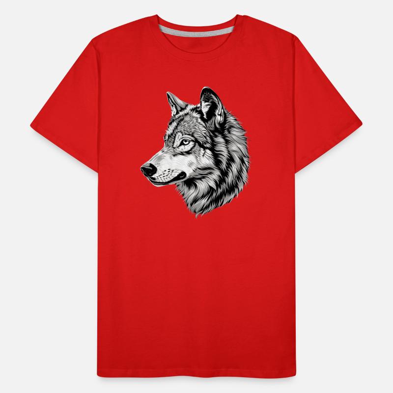 Wolf Motif Wolves Wolf Pack Gray Wolfhound Wolf Men's Premium Organic T-Shirt