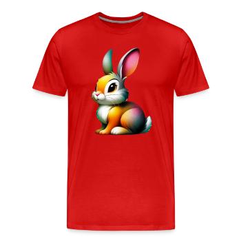 Kaninchen - Männer Premium Bio T-Shirt - Rot - Vorne - Damien (186cm)