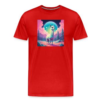 Drama Lama - Männer Premium Bio T-Shirt - Rot - Vorne - Damien (186cm)