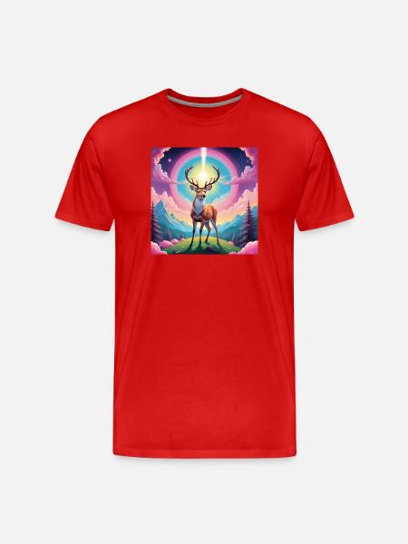 Deer on the mountain - Men's Premium Organic T-Shirt - red
