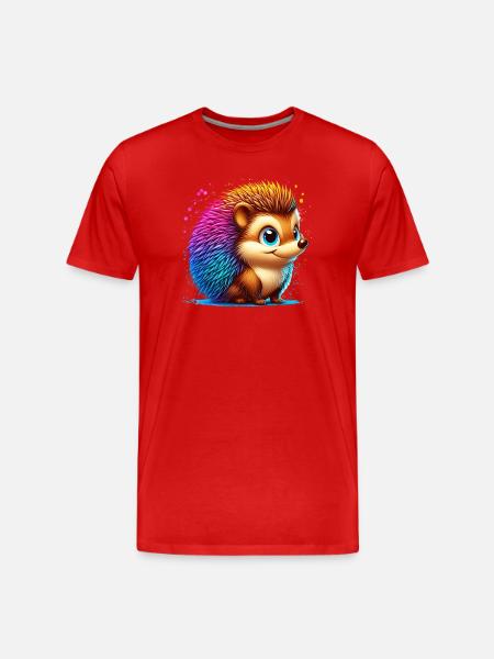 Igel - Männer Premium Bio T-Shirt - Rot