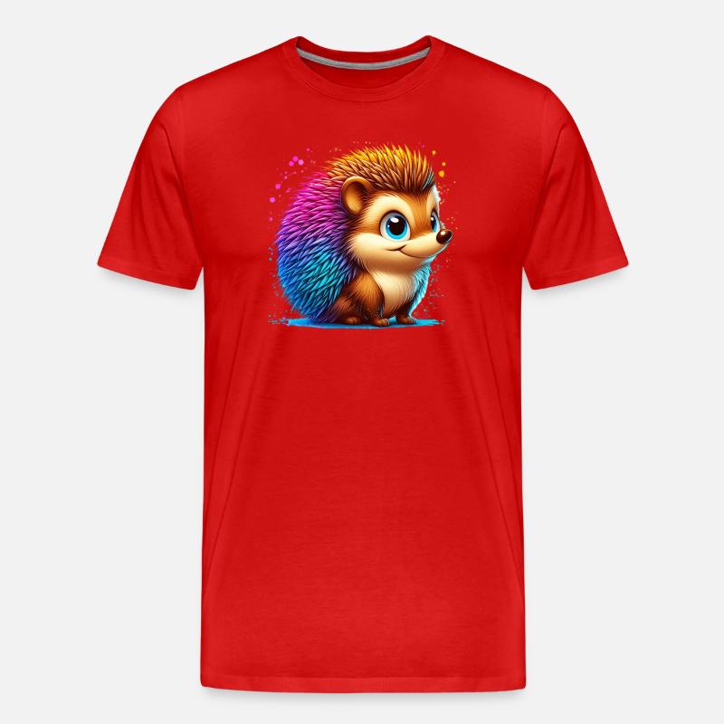Igel - Männer Premium Bio T-Shirt - Rot