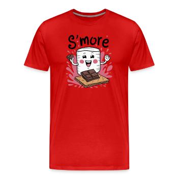Happy S'more Connoisseur with Chocolate - Men's Premium Organic T-Shirt - red - Front - Damien (186cm)