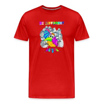 be different - Männer Premium Bio T-Shirt - Rot - Vorne - Damien (186cm)