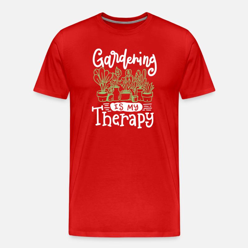Gartenarbeit Gärtner - Männer Premium Bio T-Shirt - Rot