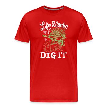 Gartenarbeit Garten Gärtner - Männer Premium Bio T-Shirt - Rot - Vorne - Damien (186cm)
