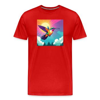 Colibri - T-shirt bio Premium Homme - rouge - Devant - Damien (186cm)