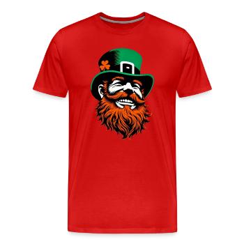 Leprechaun Ireland - Men's Premium Organic T-Shirt - red - Front - Damien (186cm)