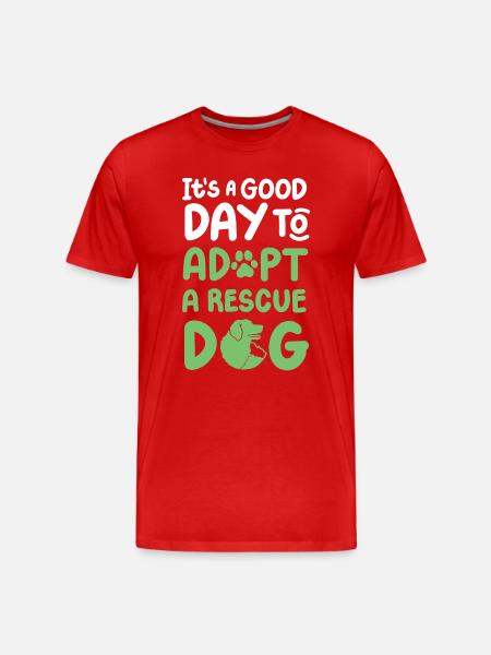 Hund Rettung adoptieren - Männer Premium Bio T-Shirt - Rot