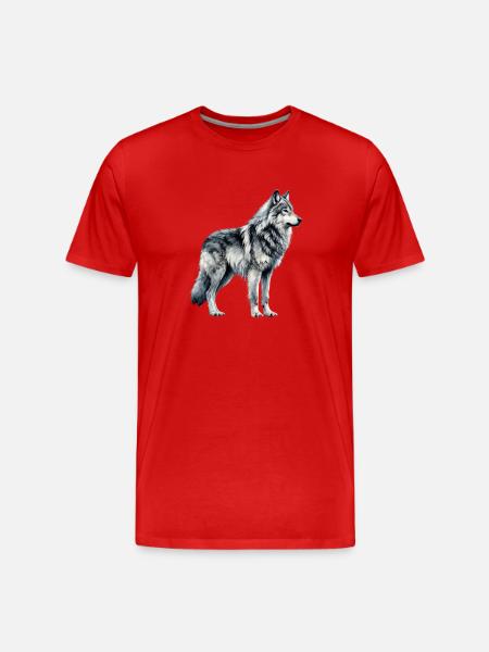 Wolf design Wolf Lover Majestic Wolf - Men's Premium Organic T-Shirt - red