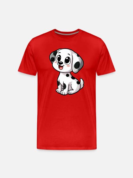 Süßer Dalmatiner - Männer Premium Bio T-Shirt - Rot