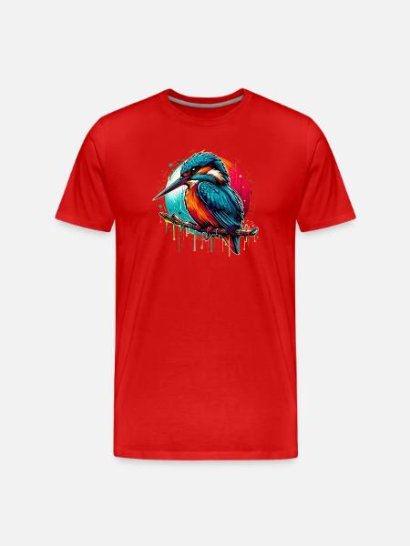Kingfisher - Men's Premium Organic T-Shirt - red