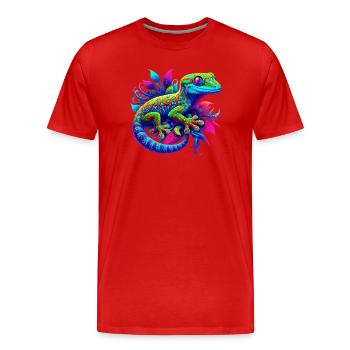 Gecko - T-shirt bio Premium Homme - rouge - Devant - Damien (186cm)