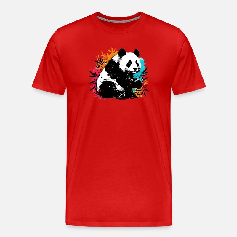 Panda - Männer Premium Bio T-Shirt - Rot