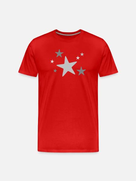 Stjernegruppe flerfarvet - Herre Premium T-shirt økologisk - rød