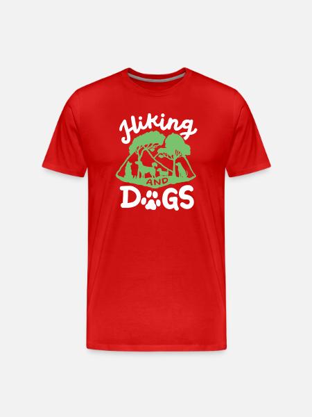Hundeliebhaber Wanderer - Männer Premium Bio T-Shirt - Rot