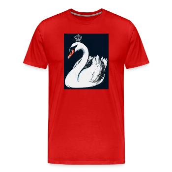 Cygne - T-shirt bio Premium Homme - rouge - Devant - Damien (186cm)
