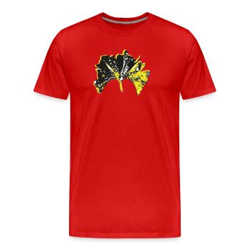 Ginko Schwarz Gelb Heilung Universalkraefte - Männer Premium Bio T-Shirt - Rot - Vorne - Damien (186cm)