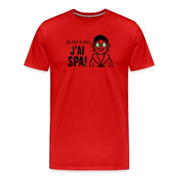 Je peux pas j'ai Spa - T-shirt bio Premium Homme - rouge - Devant - Damien (186cm)