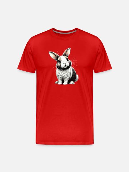Adorable bunny illustration - Men's Premium Organic T-Shirt - red