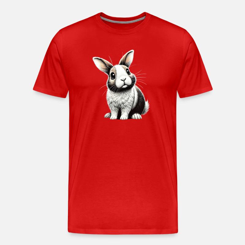 Entzückende Hasenillustration - Männer Premium Bio T-Shirt - Rot