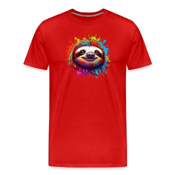 Paresse - T-shirt bio Premium Homme - rouge - Devant - Damien (186cm)