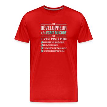 Entwickler, der Code schreibt - Männer Premium Bio T-Shirt - Rot - Vorne - Damien (186cm)