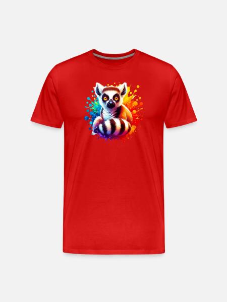 Lemur - Men's Premium Organic T-Shirt - red