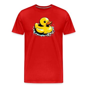 Caneton Canard Canard Canard - T-shirt bio Premium Homme - rouge - Devant - Damien (186cm)
