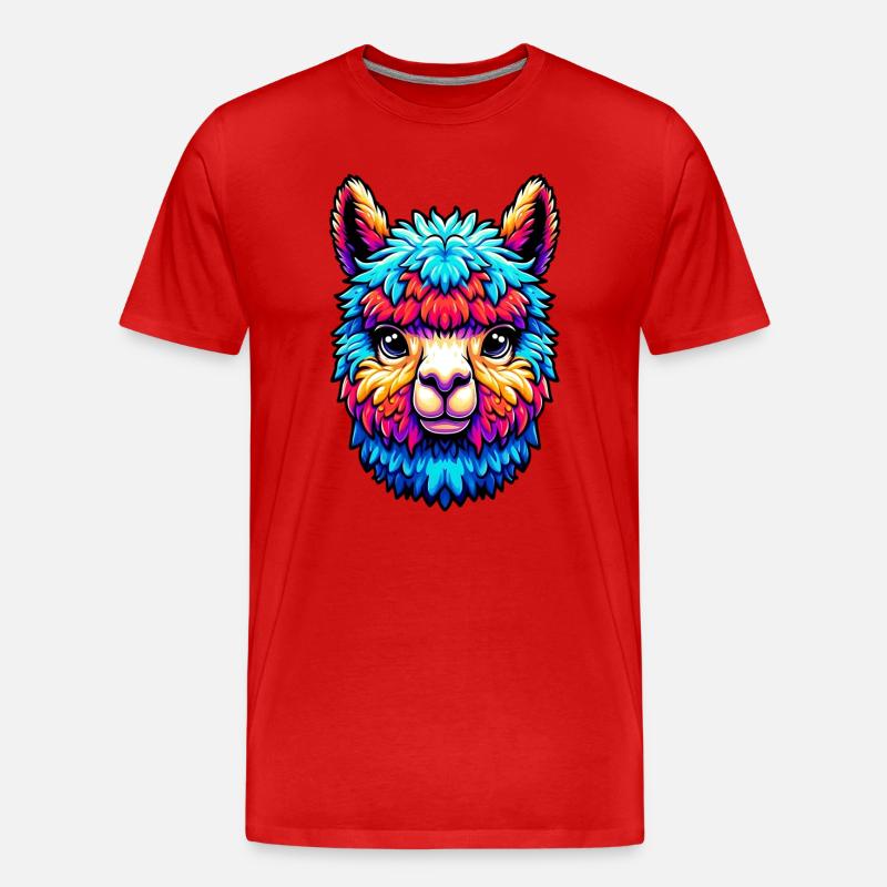 Alpaka - Männer Premium Bio T-Shirt - Rot